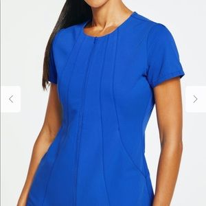 Jaanuu Women's Princess Zip-Front Top in royal blue